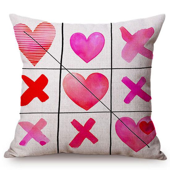 Love Pattern Decorative Pillow Case Valentine'S Day Romantic Heart Sexy Lips Kiss Gift Cotton Linen Sofa Cushion Cover Cojines