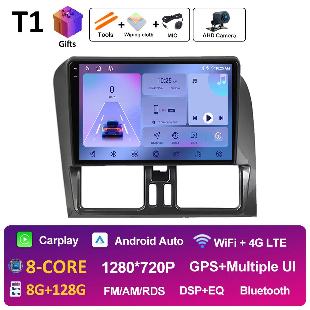 Android 14 Volan pe stânga Pentru Volvo XC60 2009 2010 2011 2012 - 2013 Navigație GPS Wireless Carplay Ventilator de răcire WIFI Unitate principală