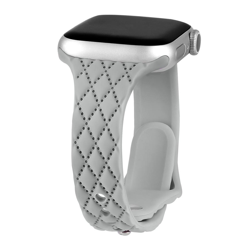 Slim Engraved Silicone Strap for Apple Watch Band 40mm 41mm 45mm 44mm 38mm 49mm Bracelet Iwatch Series 9 8 7 6 5 4 3 SE Ultra 2
