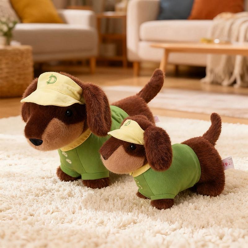 Non-Toxic 25/35Cm Cute Dachshund Plush Toys Wear Clothes Doll Kawaii Pink Dress Blue Shirt Bee Dress Up Dachshund Doll Birthday Gift Toys