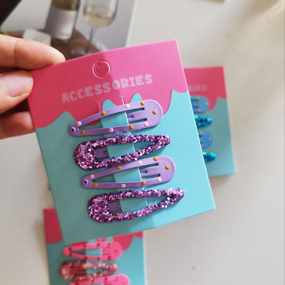 4pc Cute Colorful Sparkling BB Hair Side Clips Hairpin for Girls Women Child Holiday Party Gift Hair Accessories Ornament