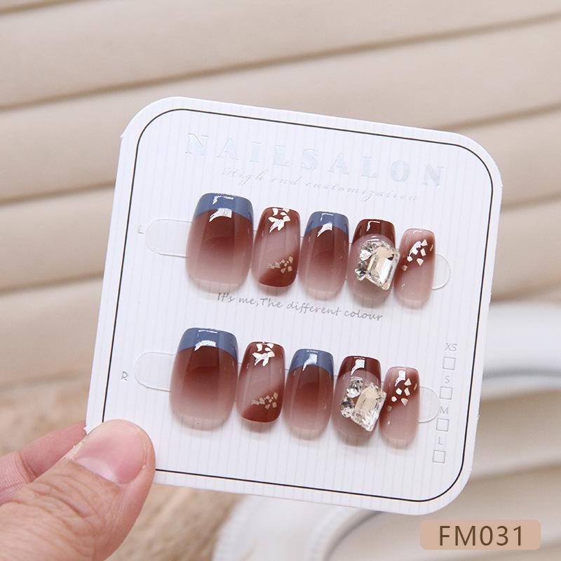 10 Pcs Fashion Multicolor Cat Eye Nail Stickers Detachable Clear Press On Nails Spring Chic Manicure Patches