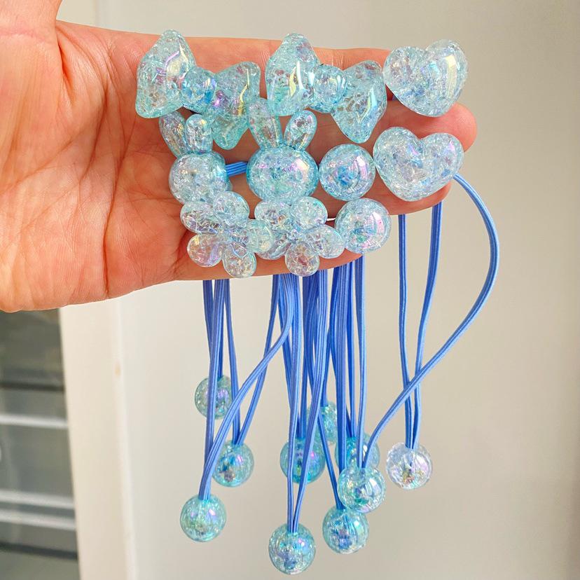 Girls' Cartoon Hair Ties - Colorful Jelly Candy Scrunchies, Elastic Rubber Bands for Kids and Babies, Cute Headwear Accessories.