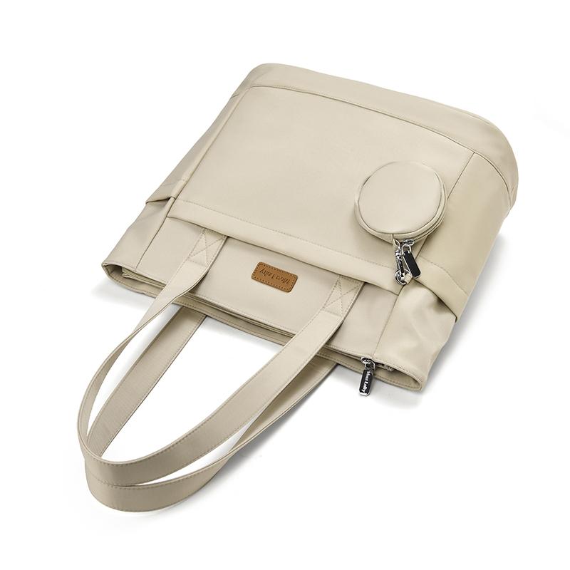 Large Capacity Shoulder Bag Solid Color Tote Bag Student Handbag