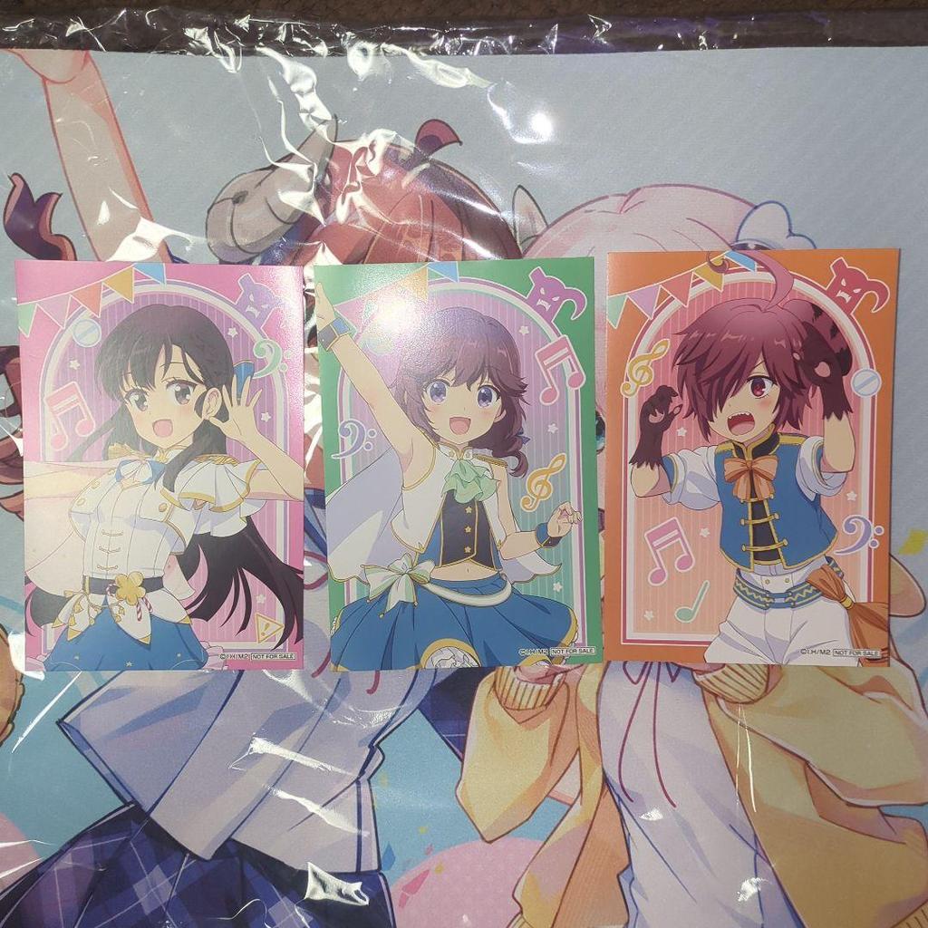 [USED] Machikado Mazoku Original Desk Mat Anniversary Version with 3 Bonus Illustration Cards