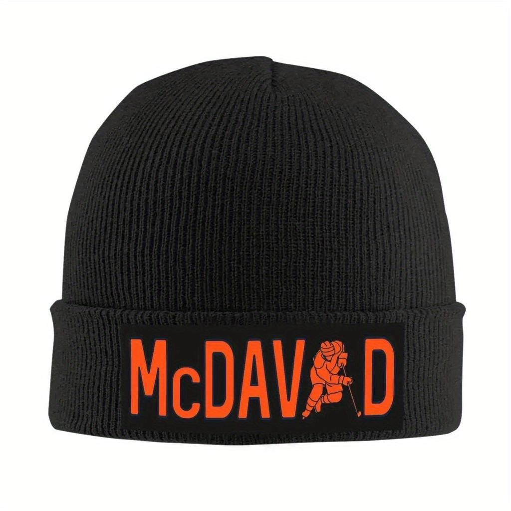 Connor McDavid 97 For Edmonton Oilers Fans Warm Knitted Cap Fashion Bonnet Hat Autumn Winter Outdoor Beanies Hats for Men Women