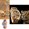 Luxusní hodinky Geneva s leopardím potiskem, quartzovým strojkem a řemínkem z nerezové oceli