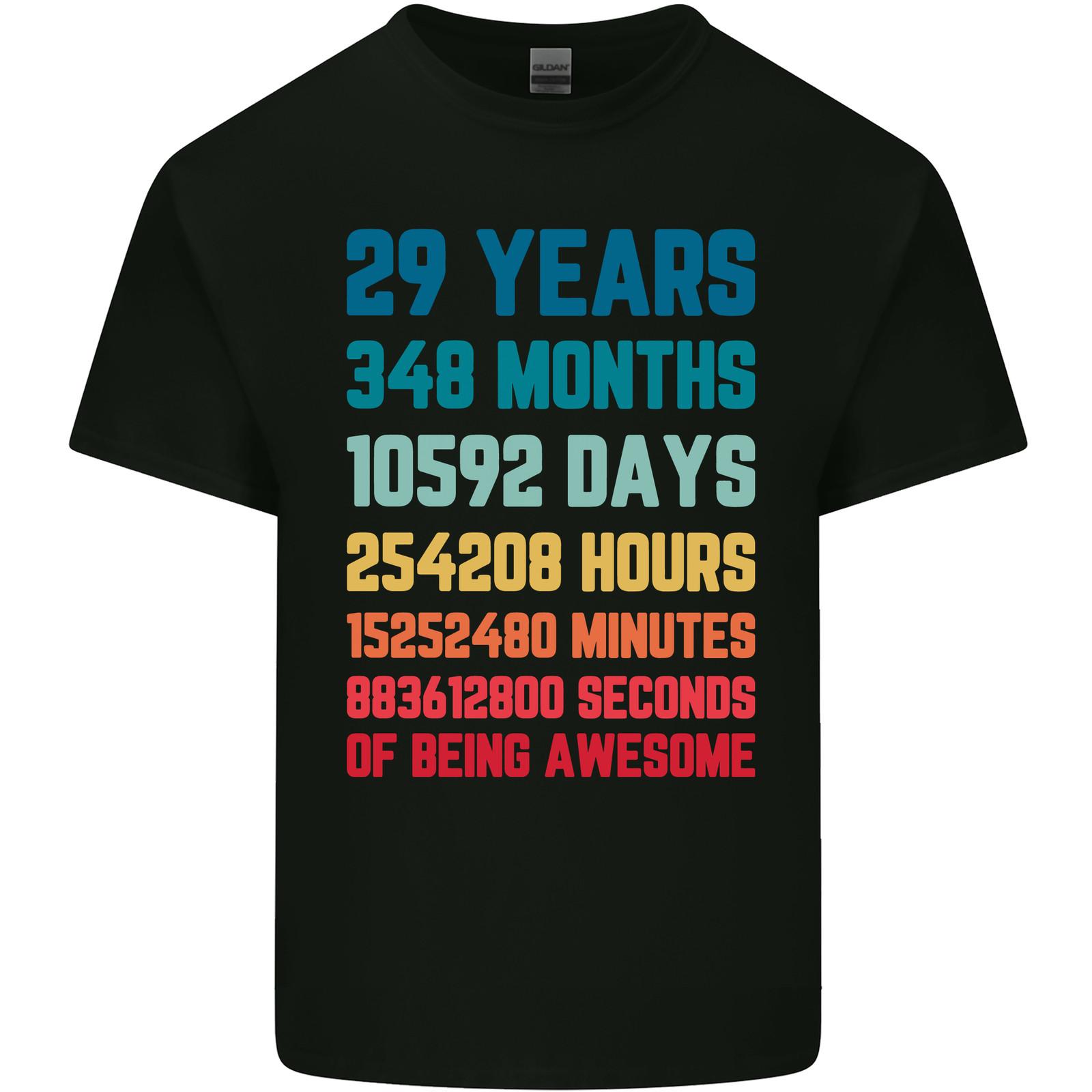 29th Birthday 29 Year Old Mens Light Cotton T-Shirt Mens Womens Tees Top 4XL