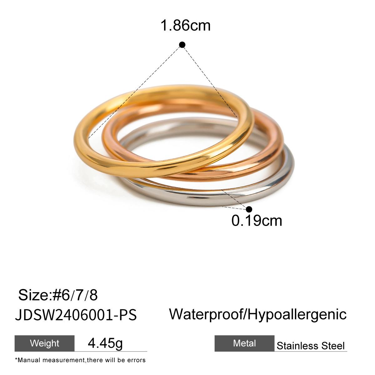 Stainless steel plain ring ring, gold ring, European and American first non-fading rings