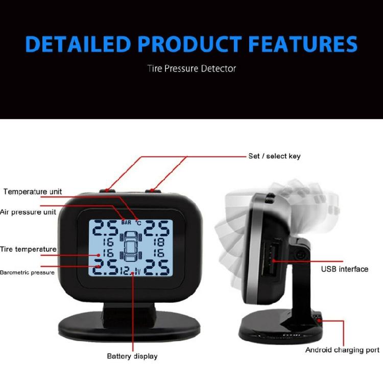 Tire Pressure Monitoring System TMPS Colorful Display Alarm Tire Pressure Sensor