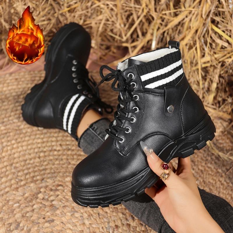 Women Ankle Boots New Plush Warm Snow Booties Winter Fur Chunky Boots Women Fashion Outdoor Luxury Women Shoes Botas De Mujer