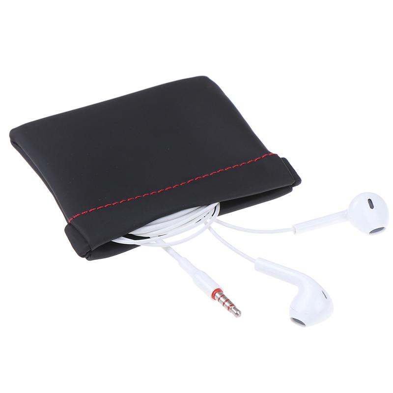 Portable Pu Leather Earphone Case Storage Bag Headset Headphone Carrying Pouch