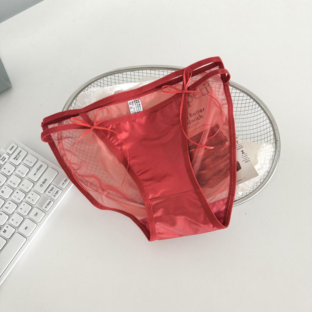 Ladies Spring and Summer Sweet Sexy Lace Comfortable Breathable Mid Waist Triangle Briefs