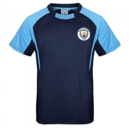 Manchester City FC Boys Crest Polyester T-Shirt