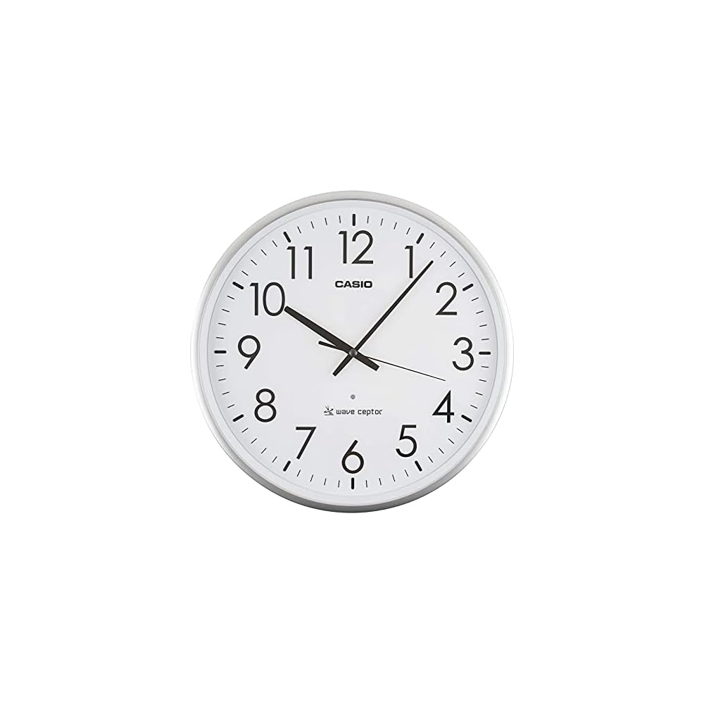 CASIO Wall Clock, Radio-Controlled, Metal, Silver, Analog, Stylish for Office Use, IQ-2000J-8JF