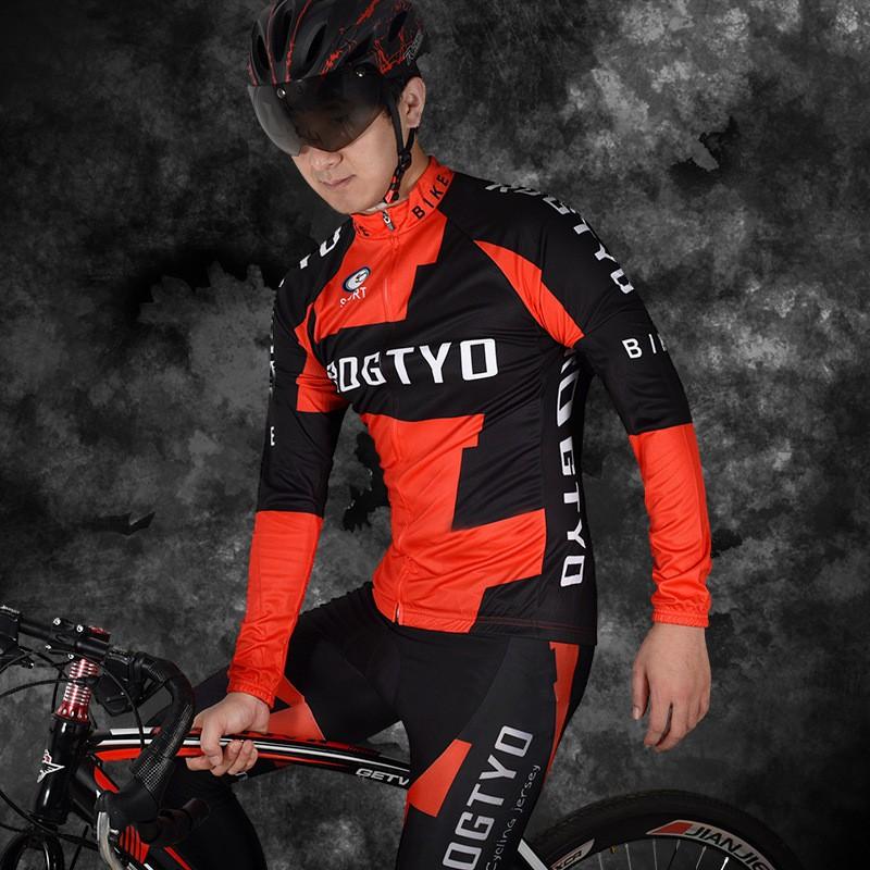 Mens Long Sleeve Cycling Jersey Shorts Set Quick Dry Breathable Mountain Road Bike Apparel