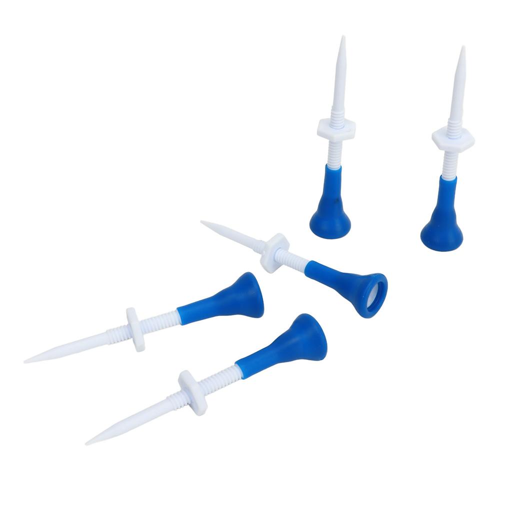 5pcs Golfing Tees Height Adjustable Stable Blue Golfing Plastic Tees for Golfing Practices