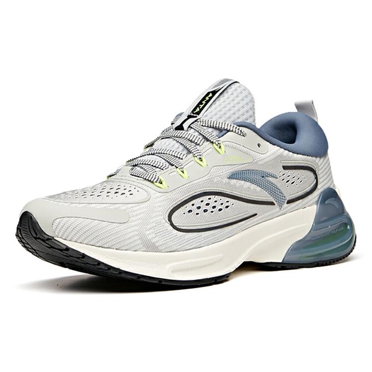Anta Tron 1.0 Cushioned Slip-Resistant Abrasion-Resistant Breathable Low-Top Running Shoes Men's Gray White 112115586-4