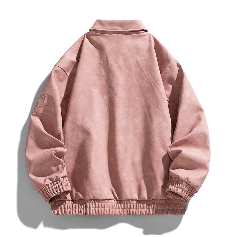 New Fattened Plus Size Leather Jacket Men's PU Leather Tooling Large Size Leather Jacket Men's Stand-Up Collar Locomotive Douyin Cross