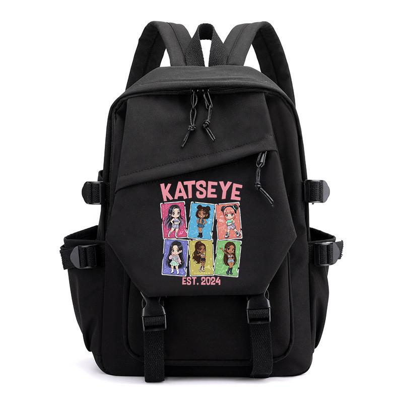 Kinder Schüler KATSEYE Bedruckter Rucksack Outdoor Schule Wasserdichte Leinwand Nylon Tasche