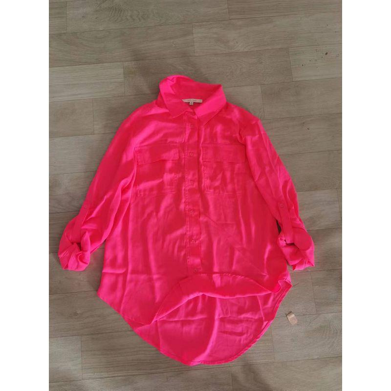 

Весенне-летняя женская одежда Универсальная однобортная блузка из шифона с длинным рукавом Paragraph B Rose Red L