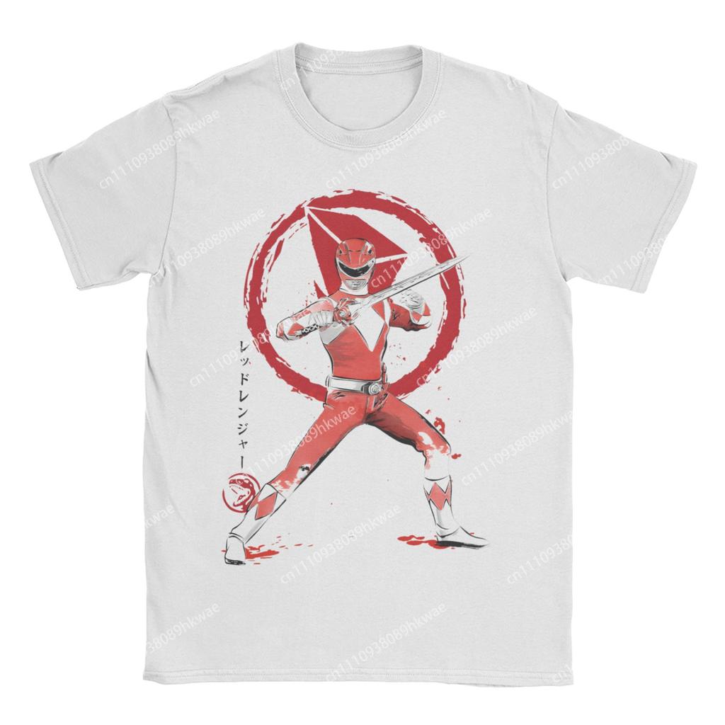 Unisex Unisex Red Power Rangers Sumi E T Shirts Cotton Clothes Novelty Short Sleeve Crewneck Tee Shirt Summer Tshirt