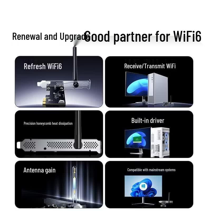 Ugreen Placa de Rede Wireless PCIe para Desktop WiFi 6 AX300 (Versão CN)