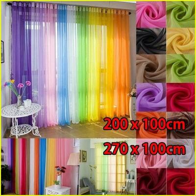 Japanese Romantic Sheer Curtain for Living Room Girls Bedroom Curtains for Window Party Wedding Home Decor Organza Tulle Drapes Panels