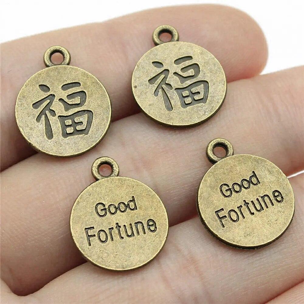 

Подвески с китайскими иероглифами, милые украшения A01-5pcs-18x15mm