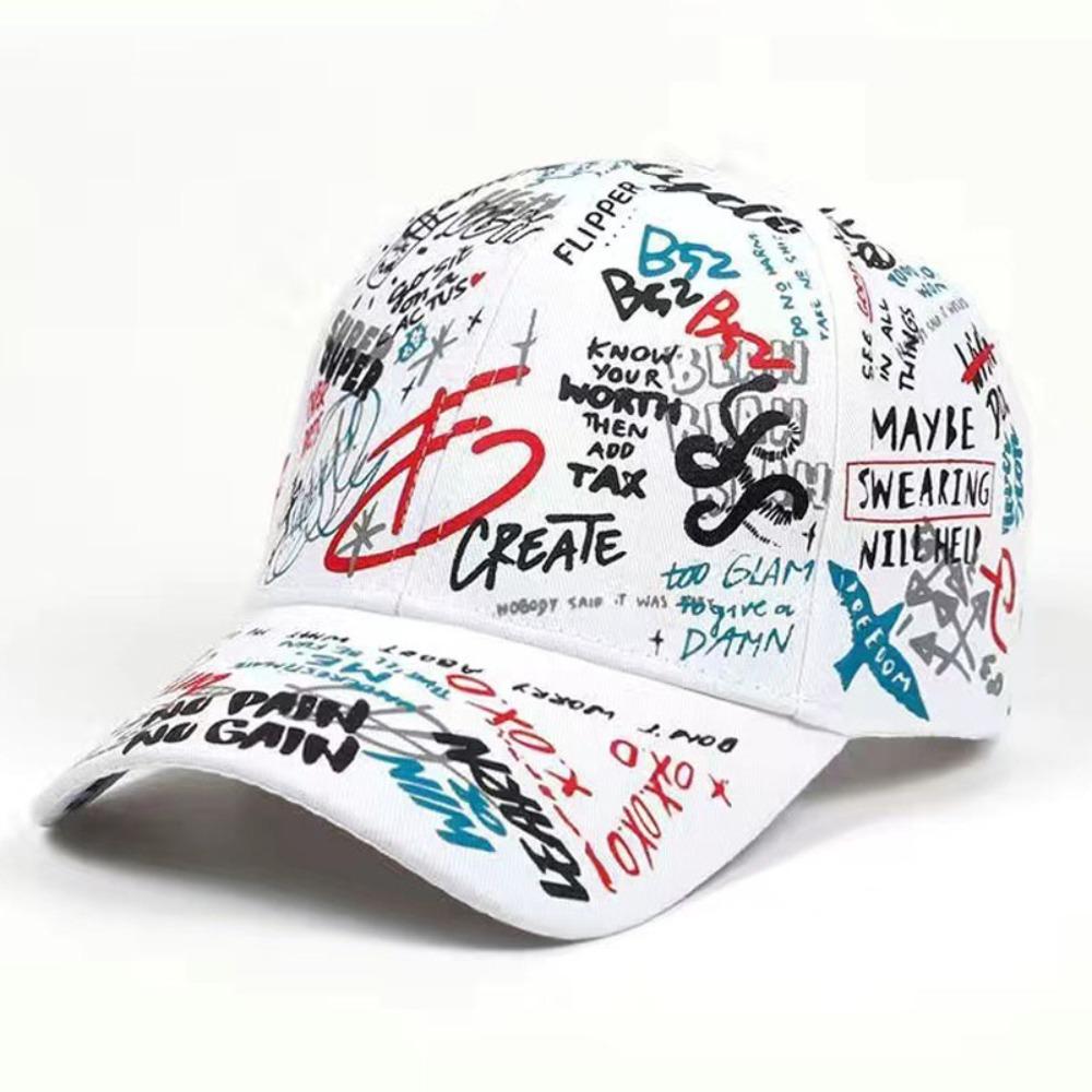 

Breathable Sun Hat Unisex Casual Hats Trendy Visor Hip Hop Style White-Style 1