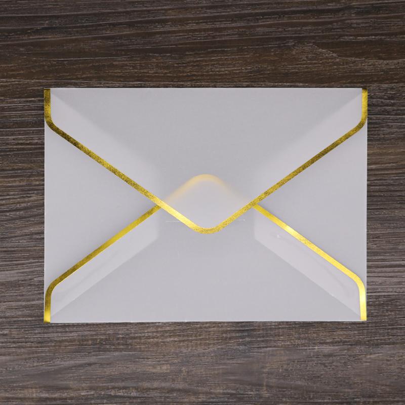 10pcs/lot Custom Sulfuric Transparent Envelope Hot Stamping Printing Paper Acid Paper Letter Wedding Invitation Envelope