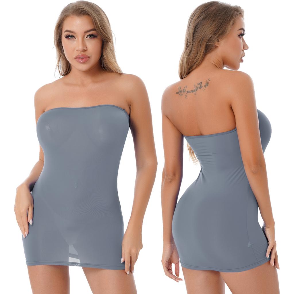 Sexy Women Sheer Mesh Bodycon Mini Dress See-through Lingerie Dress Nightwear Bodysuit