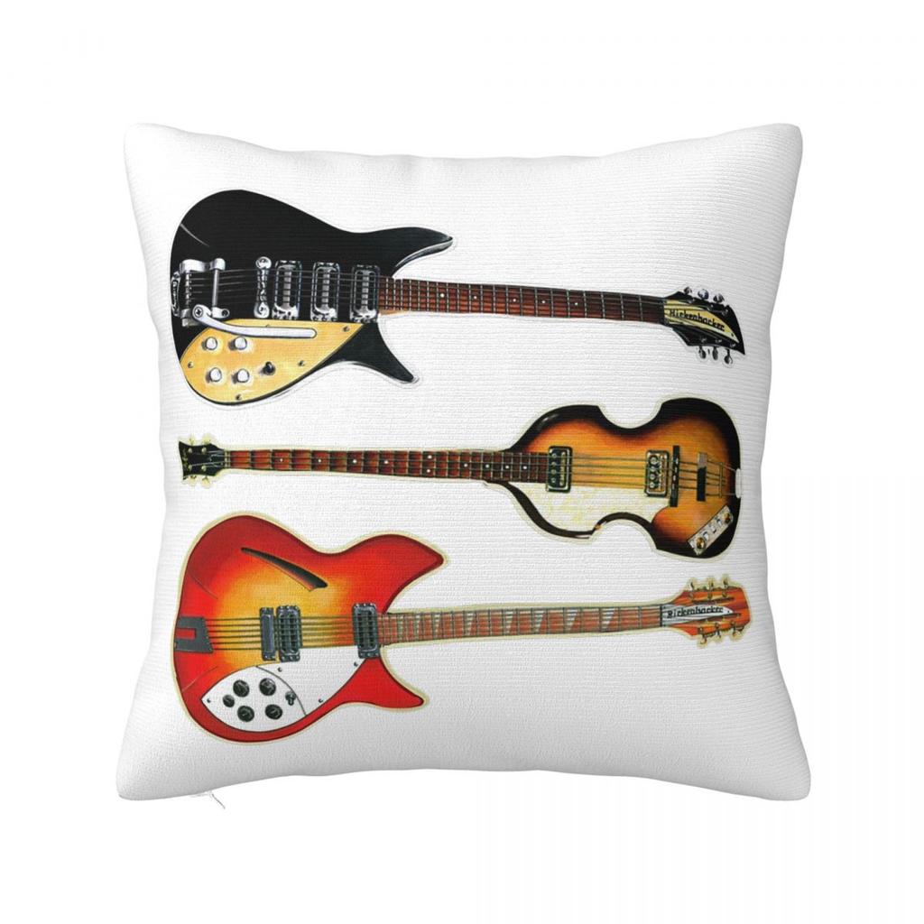 Rickenbacker Gitarren Und Hofner Bass Quadratische Kissenhülle Kissenbezug Kissen Reißverschluss Dekorative Gemütlichkeit Wurfkissen für Zuhause Schlafzimmer