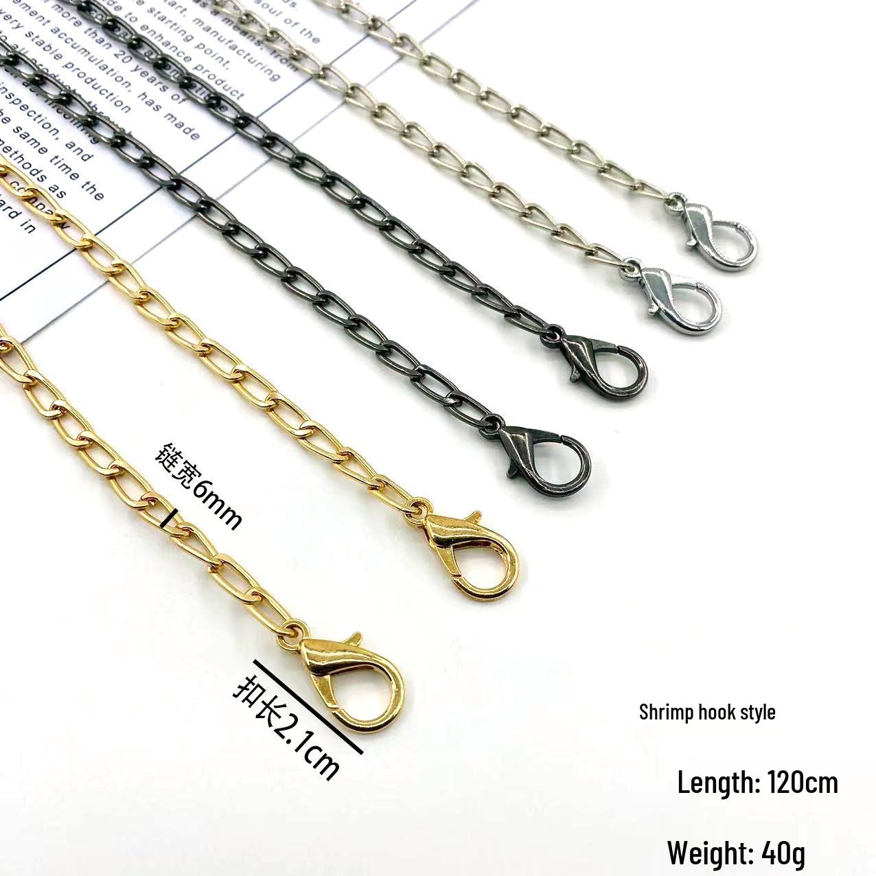 Премиальный металлический плоский цепочечный ремень для сумки/сумки через плечо - Металлический аксессуар 1.6NK Light Gold