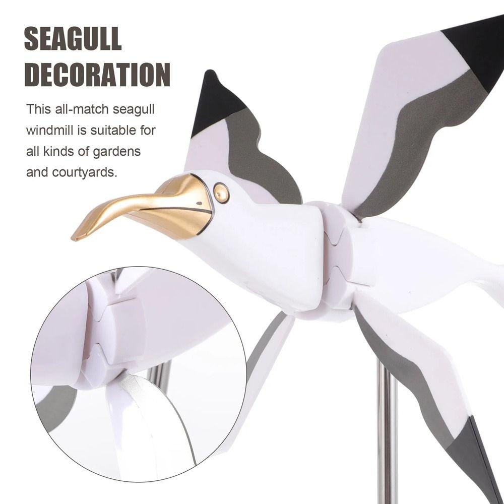 Stable Seagull Windmill Weatherproof Bird Shape Windmill Spinners  Holiday Yard Ornament