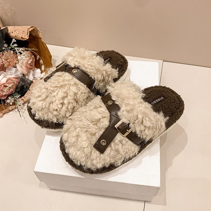 Women's Cute Cartoon Plush Slippers - Warm and Warm Countertop Cotton Winter Home Slippers Girls Sweet Thick Bottom Plush Casual Indoor Shoes