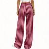 Women's Striped Loose  Casual Loose-Waist Wide-Leg Trousers