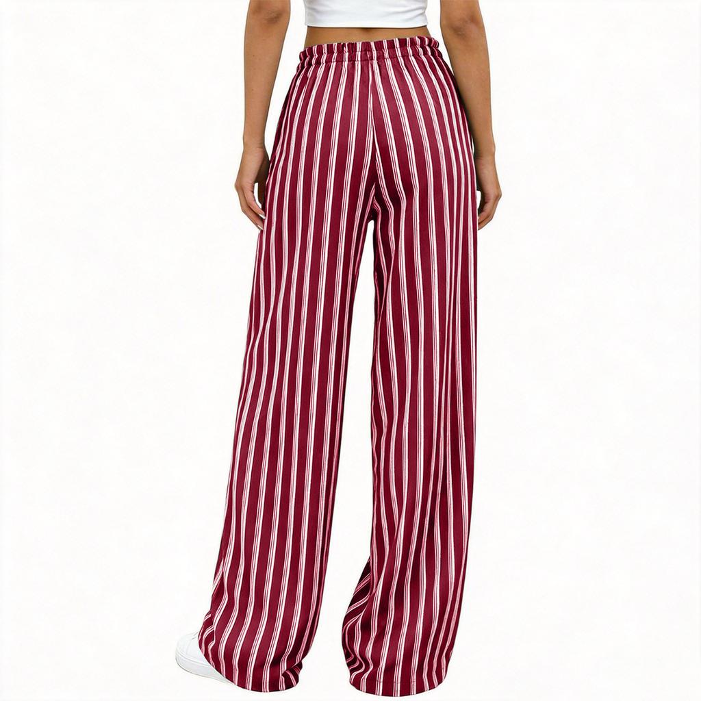 Women's Striped Loose Casual Loose-Waist Wide-Leg Trousers