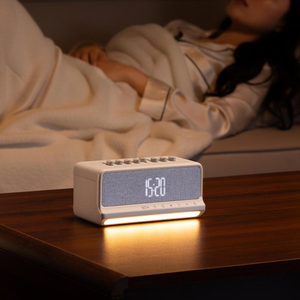 Speaker Clock Multifunctional with Alarm Rechargeable Sound Machine for Heavy