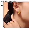 18K Gold Plated Crescent Moon Diamond Earrings - Exquisite Titanium Steel Jewelry