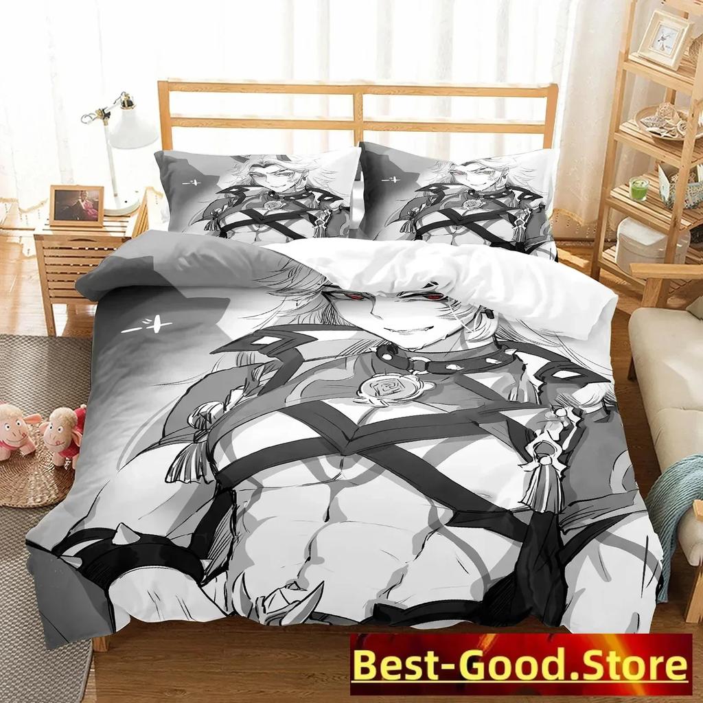 3D Print Arataki Ltto Bedding Set Single Twin Full Queen King Size Genshin Impact Bed Set Adult Kid Bedroom Duvet Cover Sets
