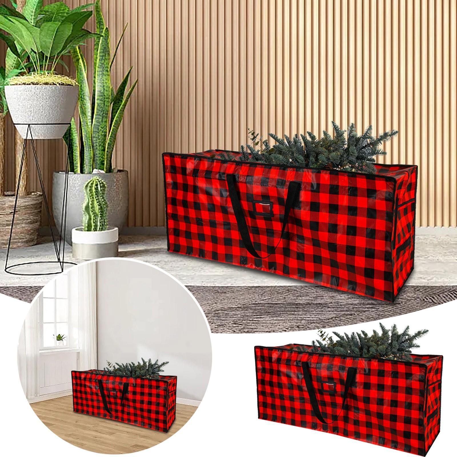 Christmas Tree Storage Bag Plastic Christmas Tree Bag Large Christmas Tree Storage Box Storage Container Zippe Clothes Closet One Size арбуз красный