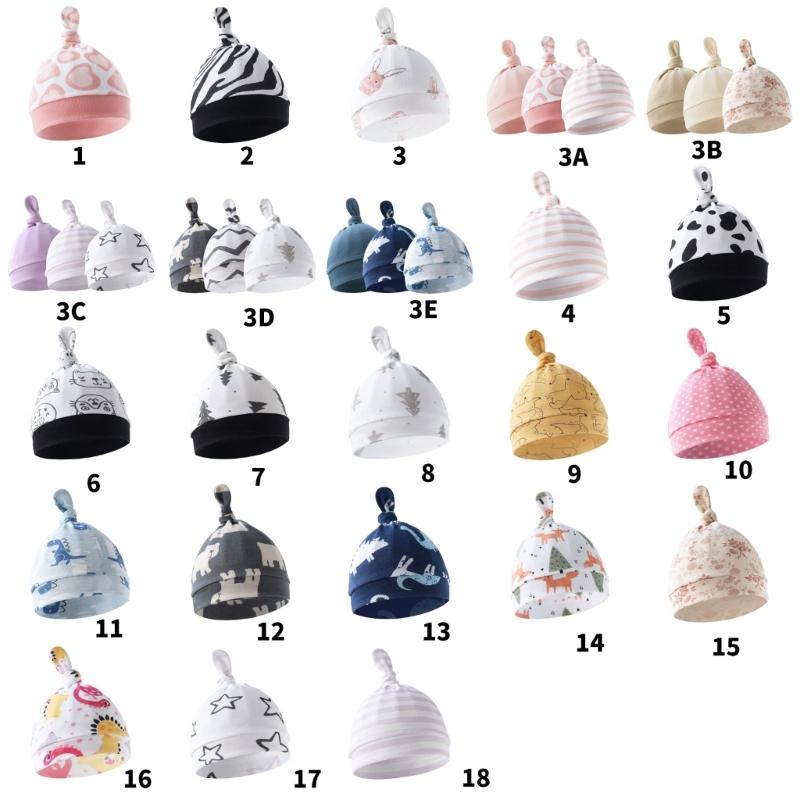 Breathable Baby Bonnet Hat Cotton Newborns Earflap Bonnet Fetal Caps Comfortable Headwear for 0 To 3 Months Unisex