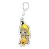 Happy Banana Cat Pendant Keychain Funny Resin Lanyard Small Link Chain Maxwell Cat Keychain Student Gift Bag Accessories Lanyard