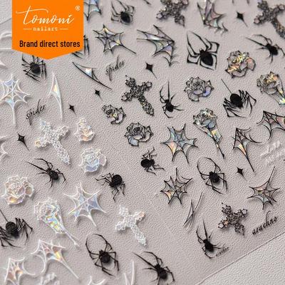 Tomoni Shell Light Nail Stickers: Japanese Retro Collaboration Spider Design (MS468)