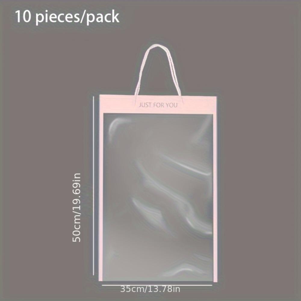 10 Pcs Rectangle Clear Flower Packaging Bags Plastic Flower Bouquet Gift Bags  Festival