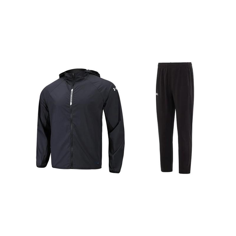 Under Armour Outdoor Warm Fashion Long Sleeve Top Comfortable Mid Waist Drawstring Pants Casual Sports Suit Unisex Suit 23600703-001+22500405-001