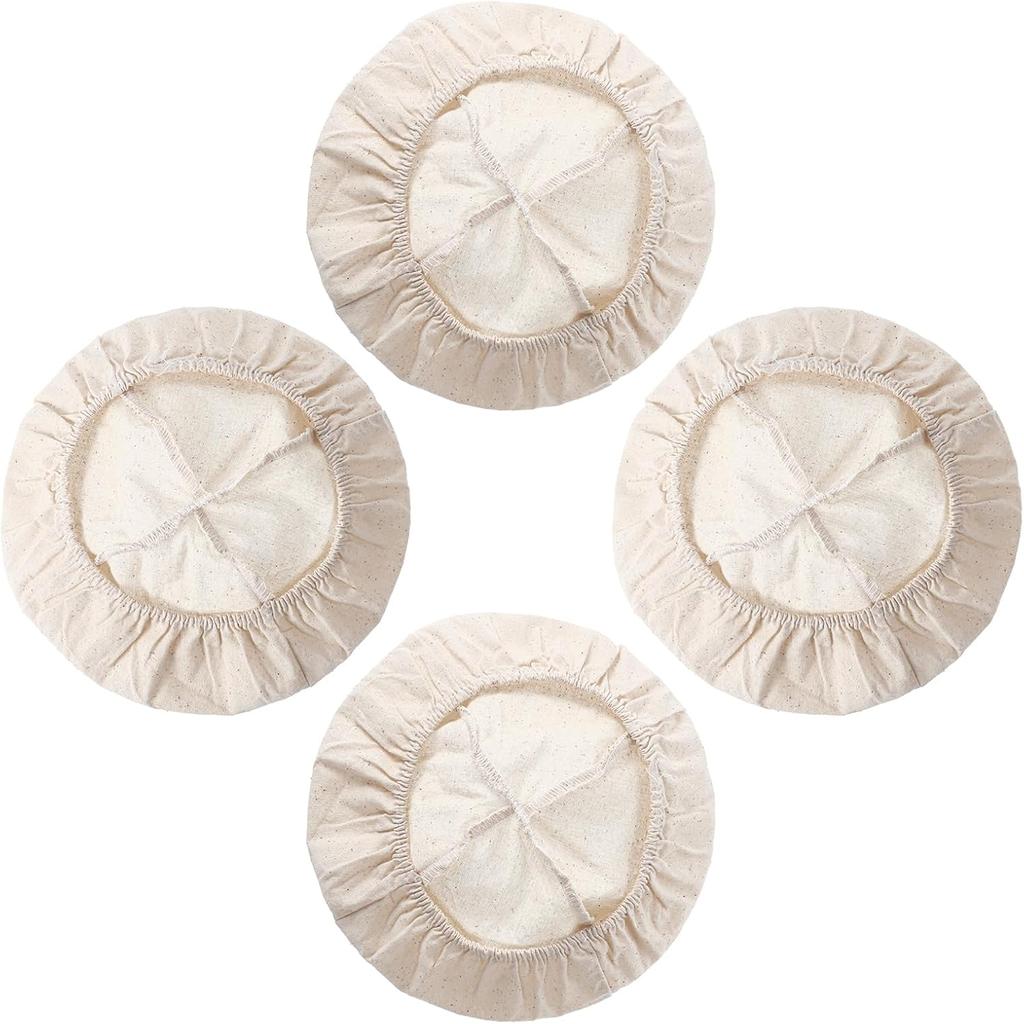 4 Pack Sourdough Bowl Cover Organic Reble Cloth Bowl Cover for Proofing Fits 5”-8.5” Diameter Bowls And Jar Mouth Unbleached Perfect for