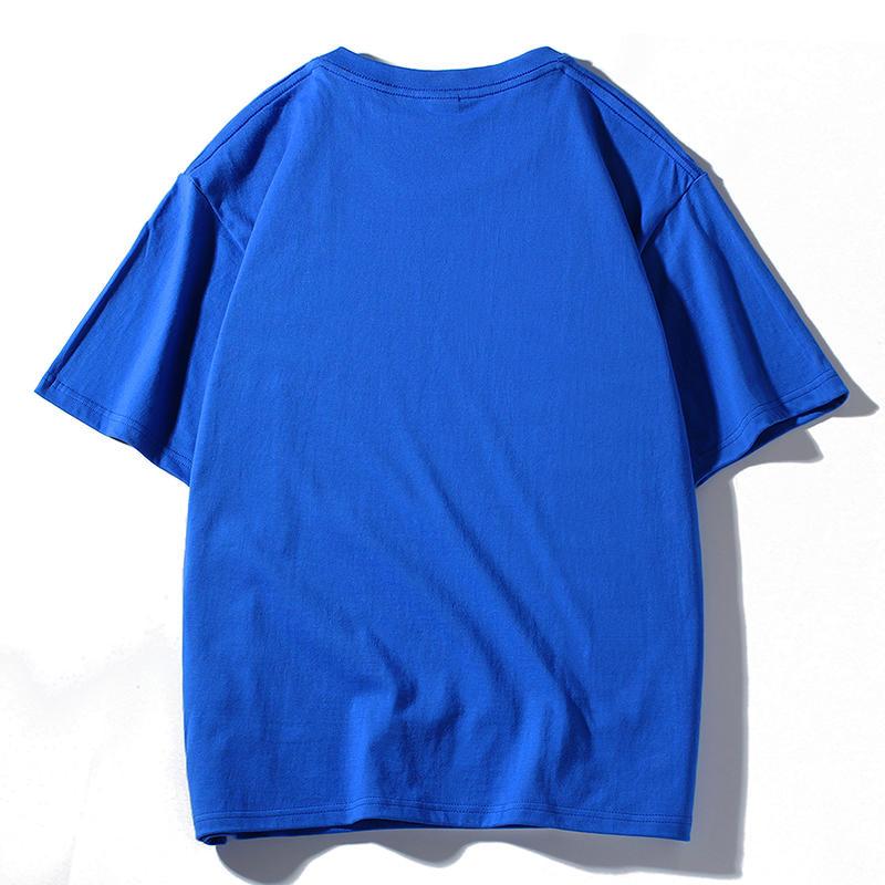 Summer Men's and Women's New Printed Pure Cotton Round Neck T-shirt Shoulder Down Style T-shirt