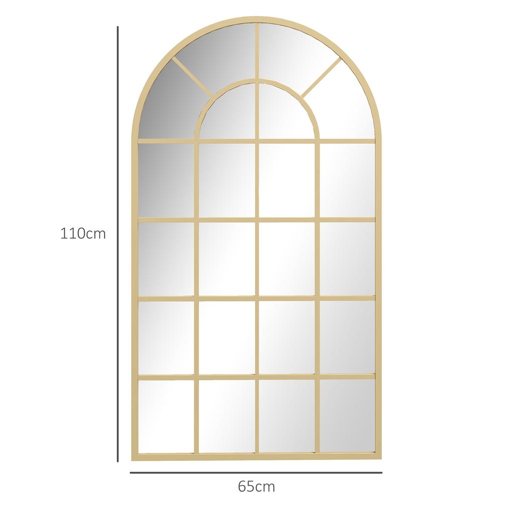 110 X 65 Cm Arched Decorative Wall Mirror for Bedroom Living Room, Modern Window Bathroom Mirror for Home Decor